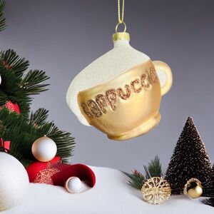 Glass Cappuccino Cup Ornament